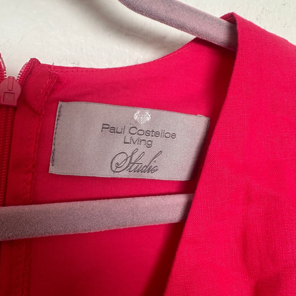 Sz 8 Hot Pink Linen Jumpsuit with Pockets Paul Costelloe Living Studio - Picture 6 of 15